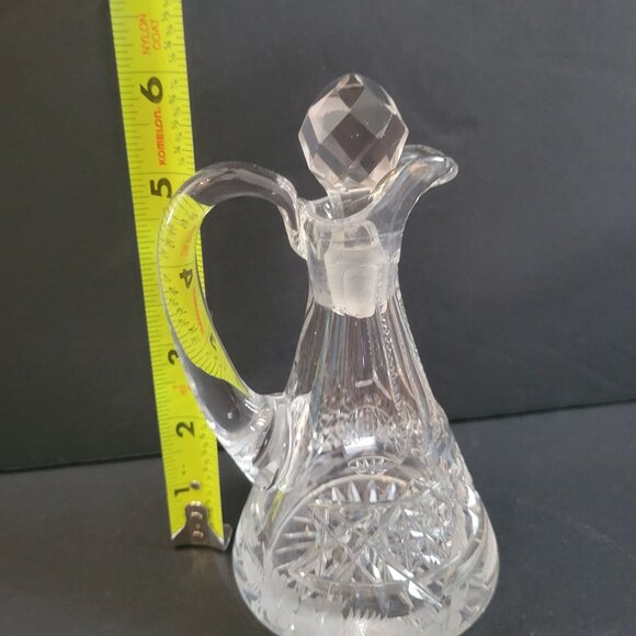 Cut Glass Crystal Cruet Decanter With Stopper - Picture 4 of 14